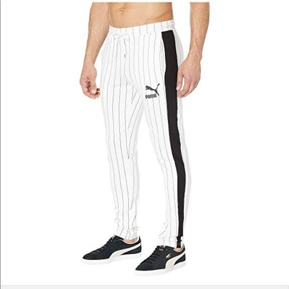 pinstripe track pants